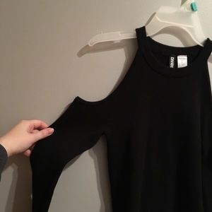 H&M open shoulder black sweater